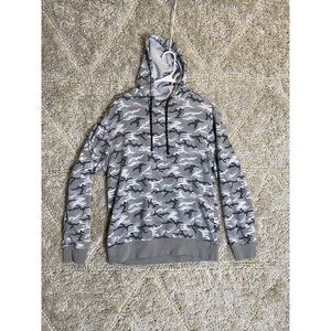 Edgar + Ash Hoodie Mens Small Sweatshirt White Gray Camo